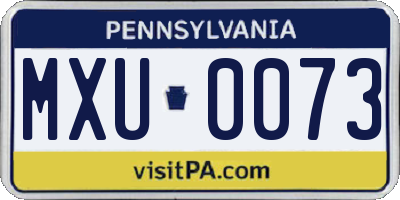 PA license plate MXU0073