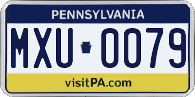 PA license plate MXU0079