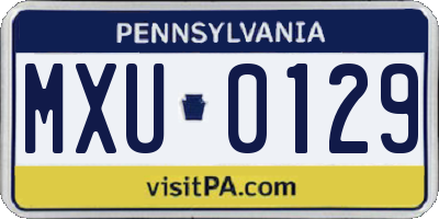 PA license plate MXU0129