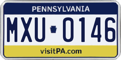 PA license plate MXU0146