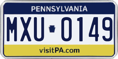 PA license plate MXU0149