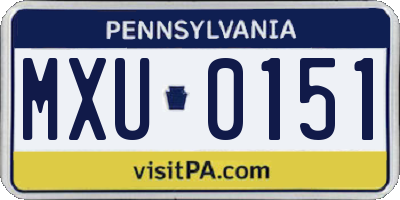 PA license plate MXU0151