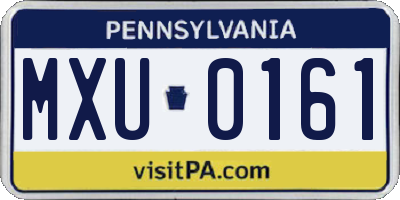 PA license plate MXU0161