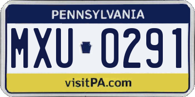 PA license plate MXU0291
