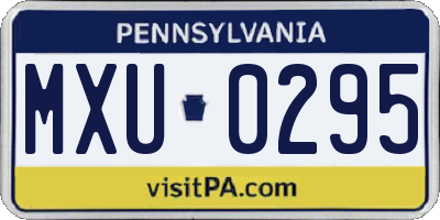 PA license plate MXU0295