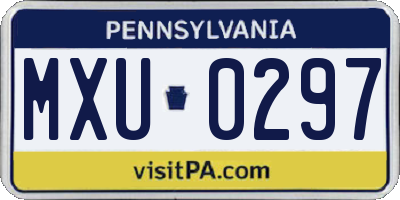 PA license plate MXU0297