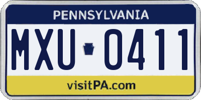 PA license plate MXU0411