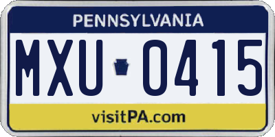 PA license plate MXU0415