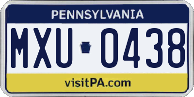 PA license plate MXU0438