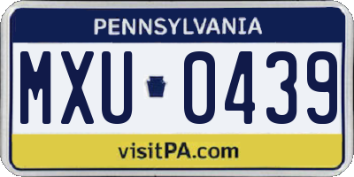 PA license plate MXU0439