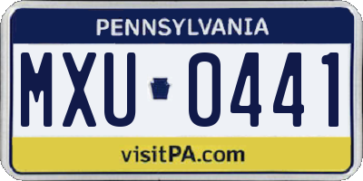 PA license plate MXU0441