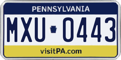 PA license plate MXU0443