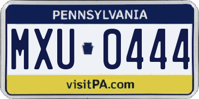 PA license plate MXU0444