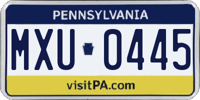 PA license plate MXU0445