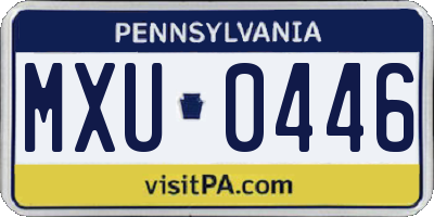 PA license plate MXU0446
