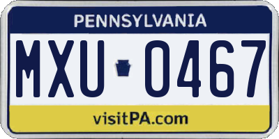 PA license plate MXU0467