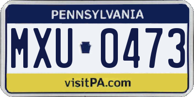 PA license plate MXU0473