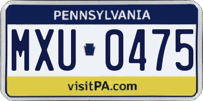 PA license plate MXU0475