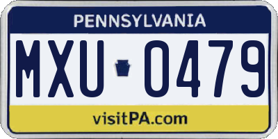 PA license plate MXU0479
