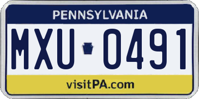PA license plate MXU0491
