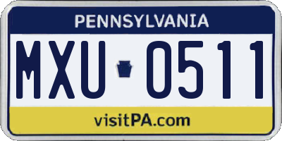PA license plate MXU0511