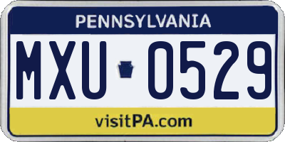 PA license plate MXU0529