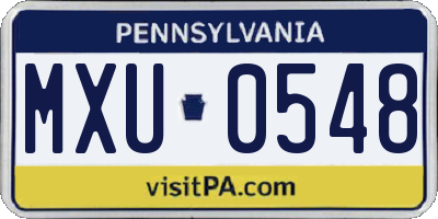 PA license plate MXU0548