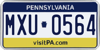 PA license plate MXU0564