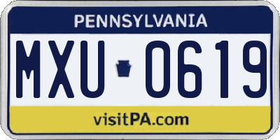 PA license plate MXU0619