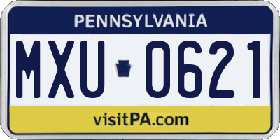 PA license plate MXU0621