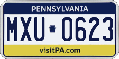 PA license plate MXU0623