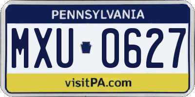 PA license plate MXU0627