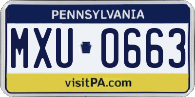 PA license plate MXU0663