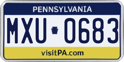 PA license plate MXU0683