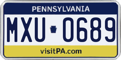 PA license plate MXU0689