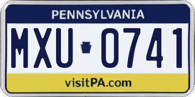 PA license plate MXU0741
