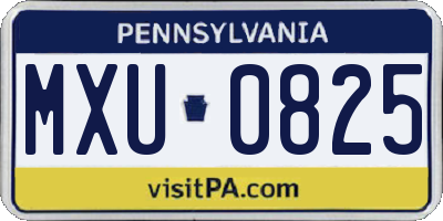 PA license plate MXU0825