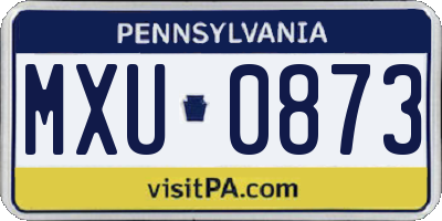 PA license plate MXU0873