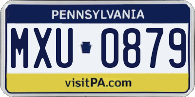 PA license plate MXU0879