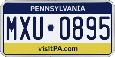 PA license plate MXU0895