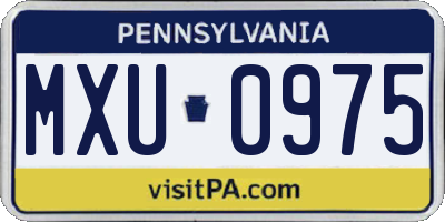 PA license plate MXU0975