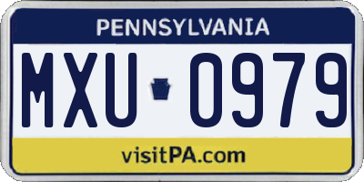 PA license plate MXU0979