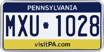 PA license plate MXU1028