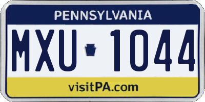 PA license plate MXU1044