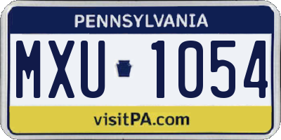 PA license plate MXU1054