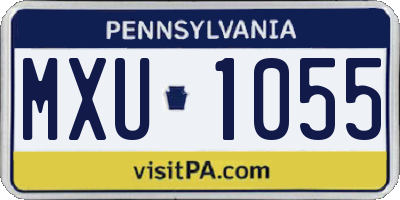 PA license plate MXU1055