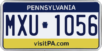 PA license plate MXU1056