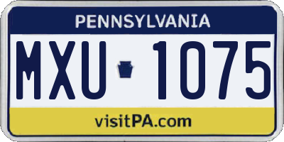 PA license plate MXU1075