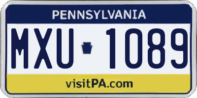 PA license plate MXU1089