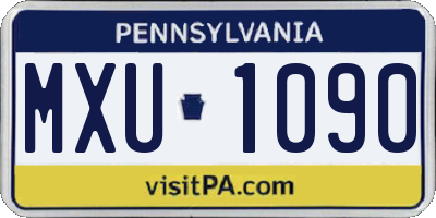 PA license plate MXU1090